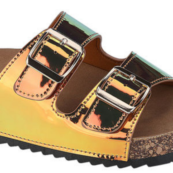 "Becky" Double Buckle Sandals - Bronze Hologram - Picture 5 of 5